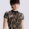 A-line leopard print jacquard dress A-line leopard print jacquard dress