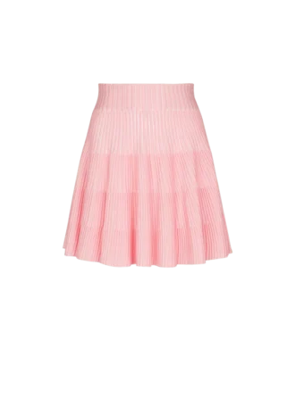 A-line textured knit skirt