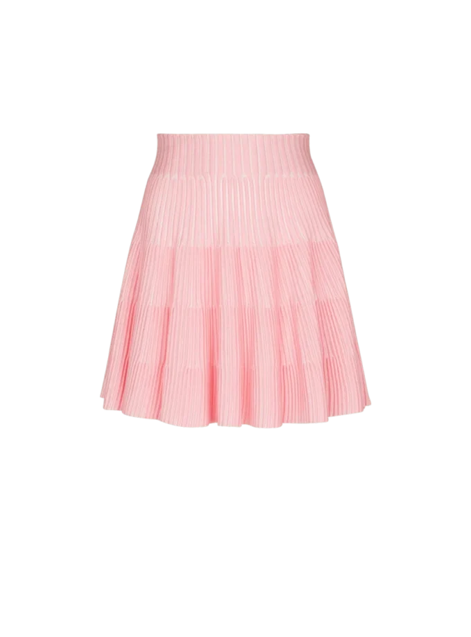 A-line textured knit skirt