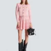 A-line textured knit skirt