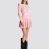 A-line textured knit skirt