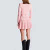 A-line textured knit skirt