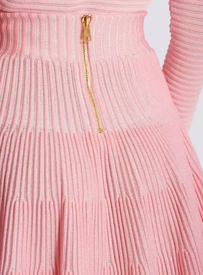 A-line textured knit skirt