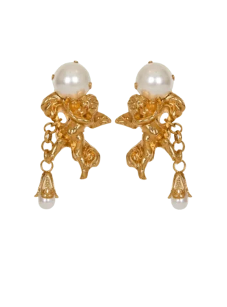 Anges baroque brass earrings