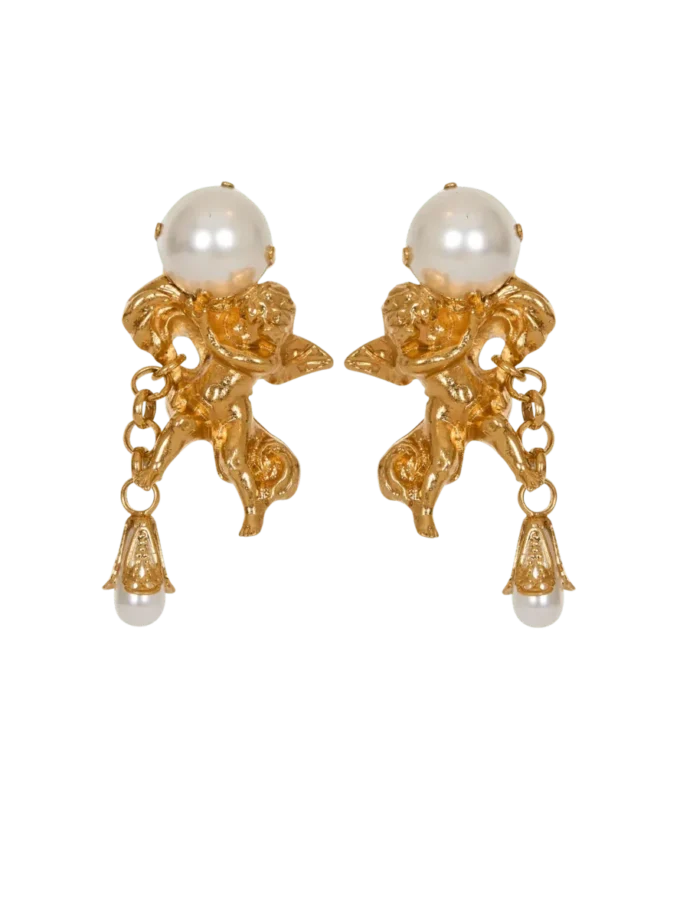 Anges baroque brass earrings