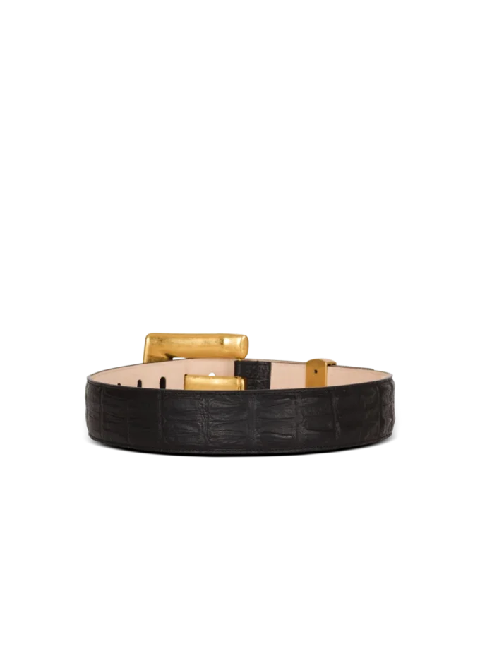 Anthem belt in embossed crocodile-print calfskin Anthem belt in embossed crocodile-print calfskin