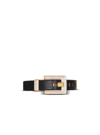 Anthem calfskin and crystal belt