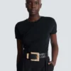 Anthem calfskin and crystal belt