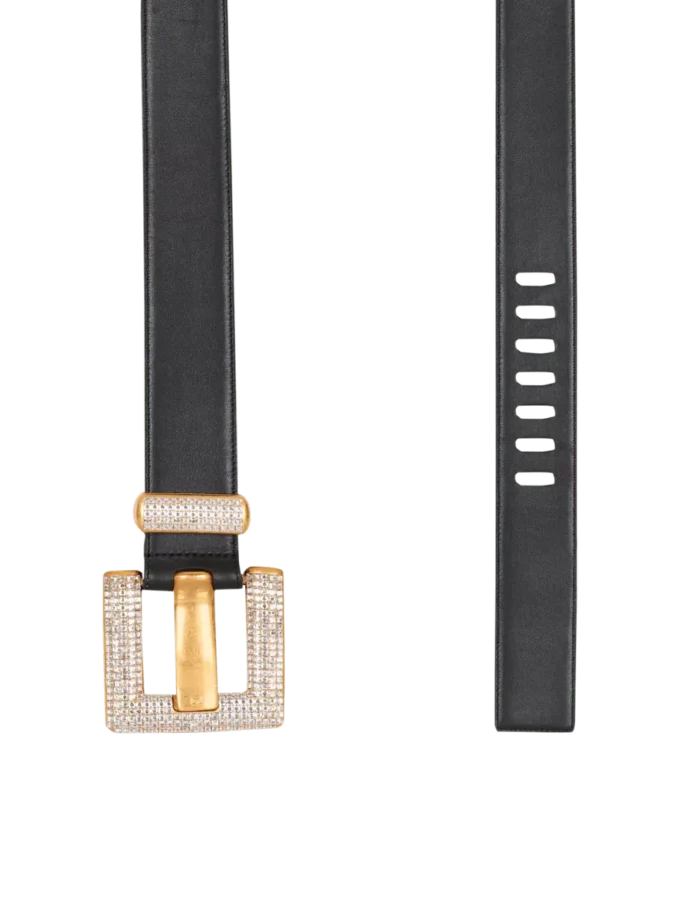 Anthem calfskin and crystal belt