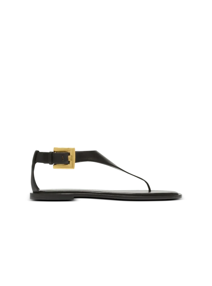 Anthem flat toe-post sandals in lambskin leather