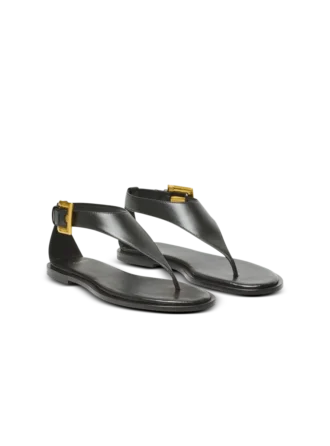 Anthem flat toe-post sandals in lambskin leather