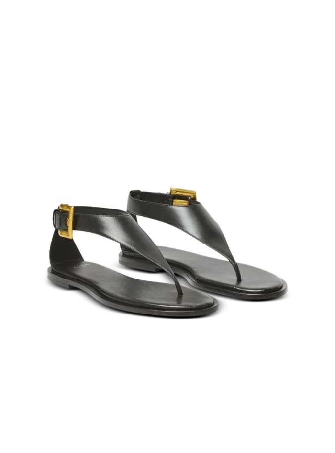 Anthem flat toe-post sandals in lambskin leather