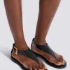 Anthem flat toe-post sandals in lambskin leather