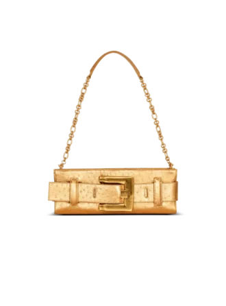 Anthem laminated leather clutch