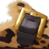 Anthem leopard print ponyskin leather and faux fur mules