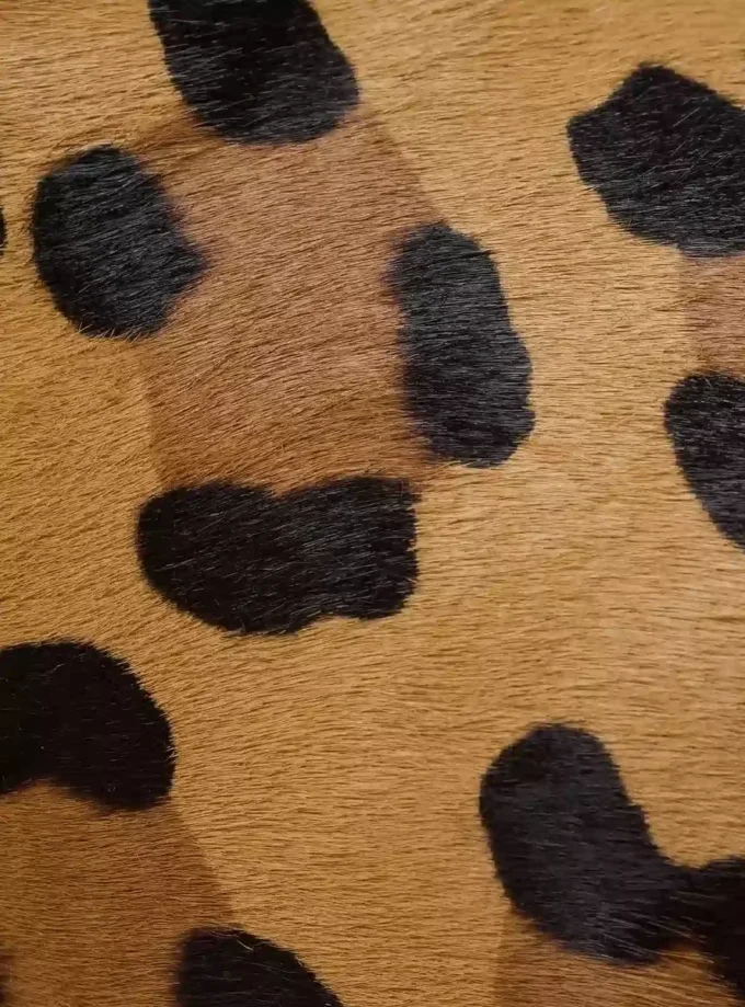 Anthem leopard print ponyskin leather and faux fur mules