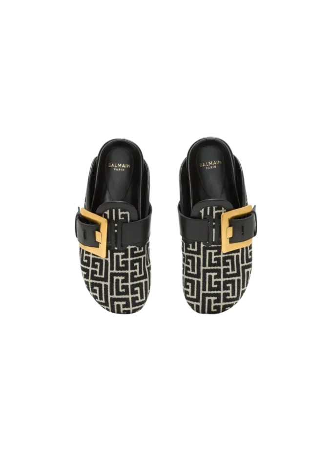 Anthem mules in jacquard canvas with PB monogram