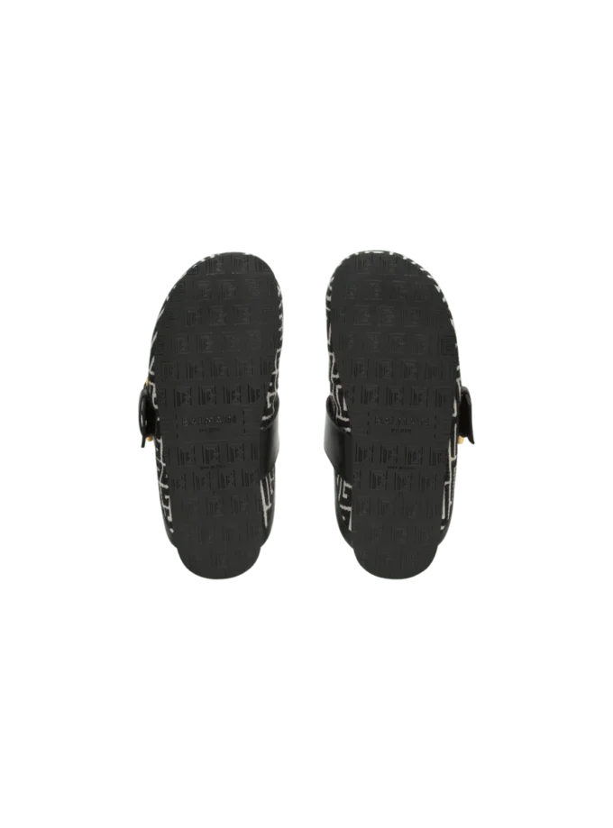 Anthem mules in jacquard canvas with PB monogram