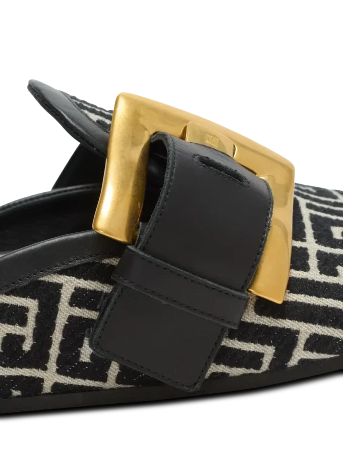 Anthem mules in jacquard canvas with PB monogram