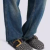 Anthem mules in jacquard canvas with PB monogram
