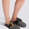 Anthem mules in jacquard canvas with PB monogram