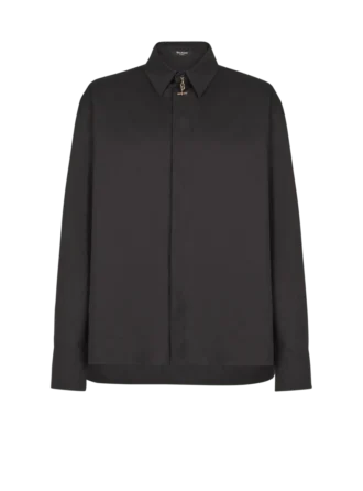 Asymmetric poplin shirt