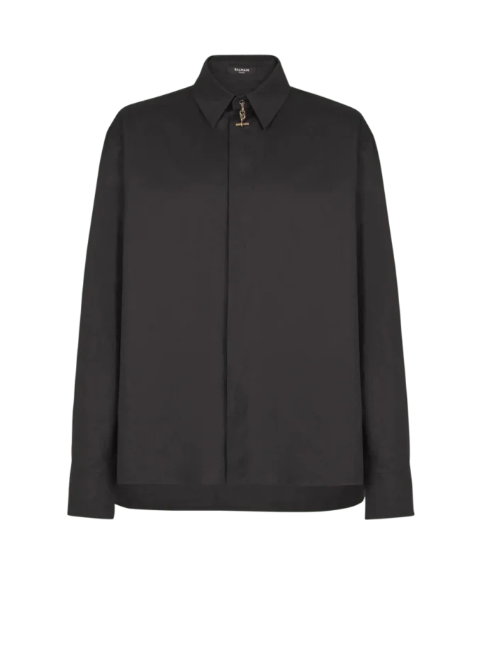 Asymmetric poplin shirt