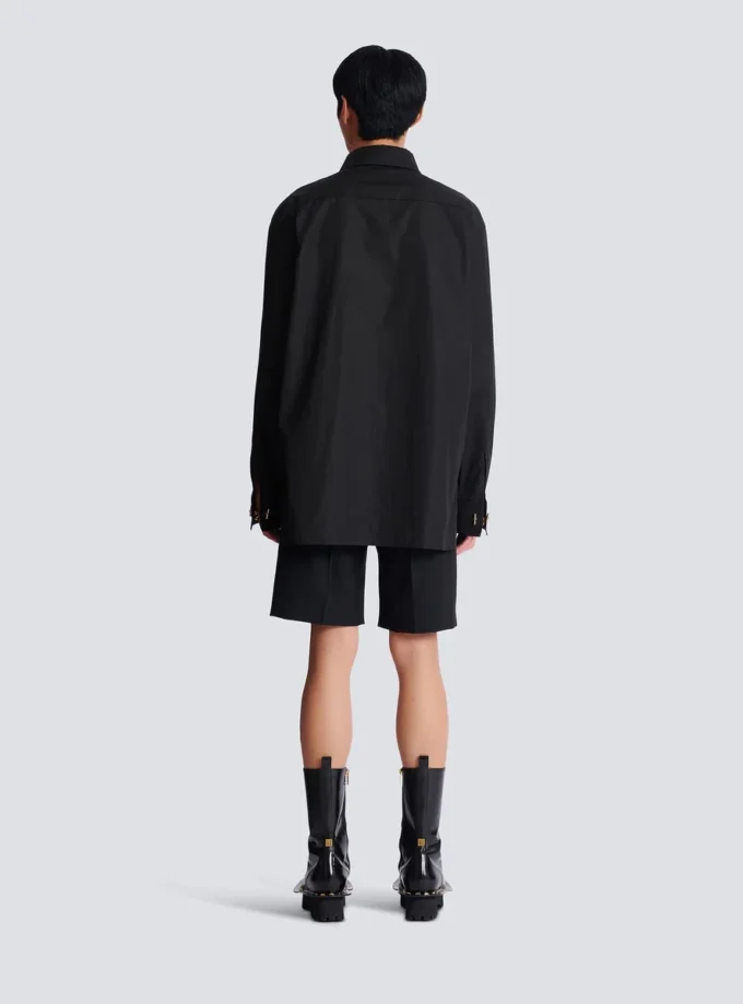 Asymmetric poplin shirt