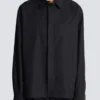 Asymmetric poplin shirt
