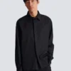 Asymmetric poplin shirt