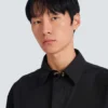 Asymmetric poplin shirt