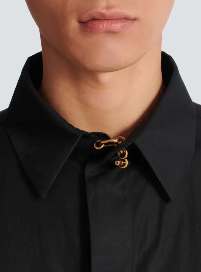 Asymmetric poplin shirt