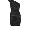 Asymmetrical dress in shiny rolled knit