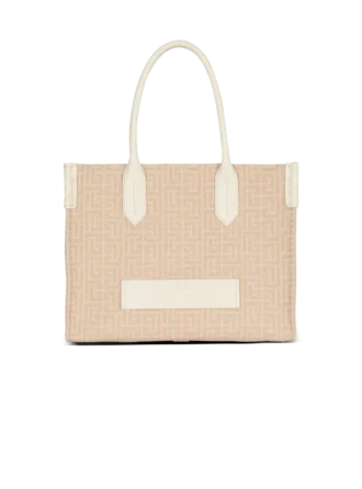 B-Army 36 monogrammed canvas jacquard and leather tote bag