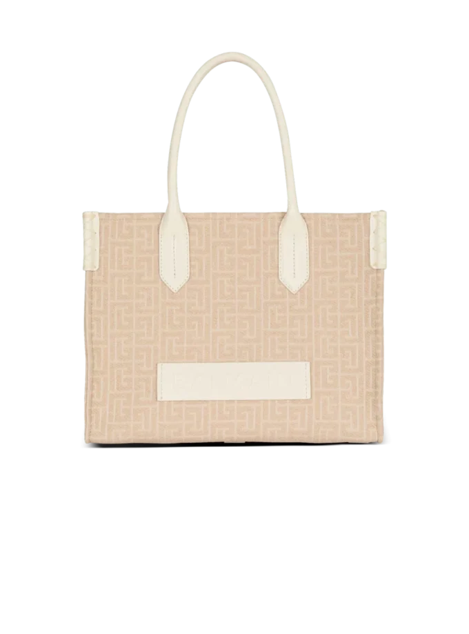 B-Army 36 monogrammed canvas jacquard and leather tote bag