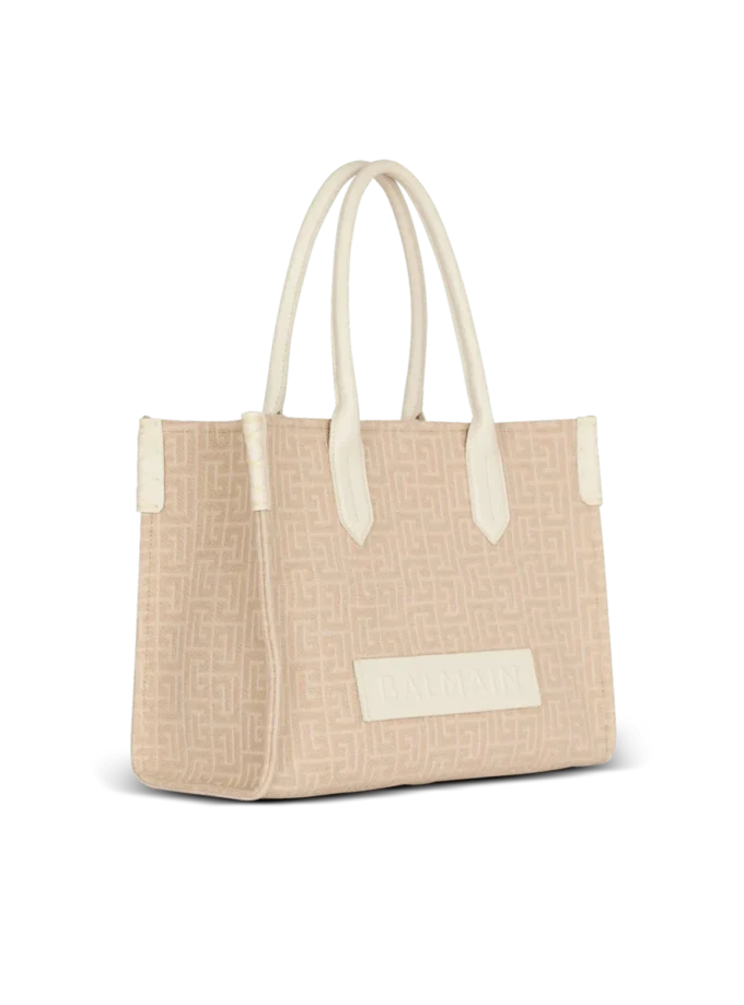 B-Army 36 monogrammed canvas jacquard and leather tote bag
