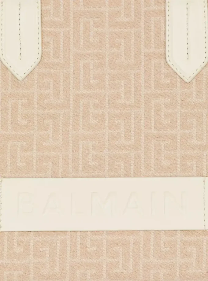 B-Army 36 monogrammed canvas jacquard and leather tote bag