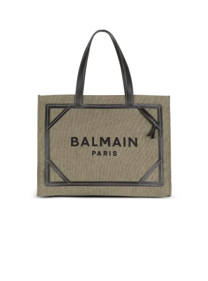 B-Army 42 canvas tote bag with leather details