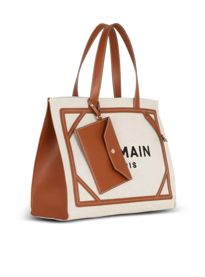 B-Army 42 canvas tote bag with leather details