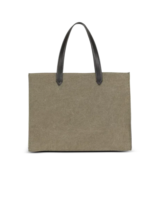 B-Army 42 canvas tote bag with leather details