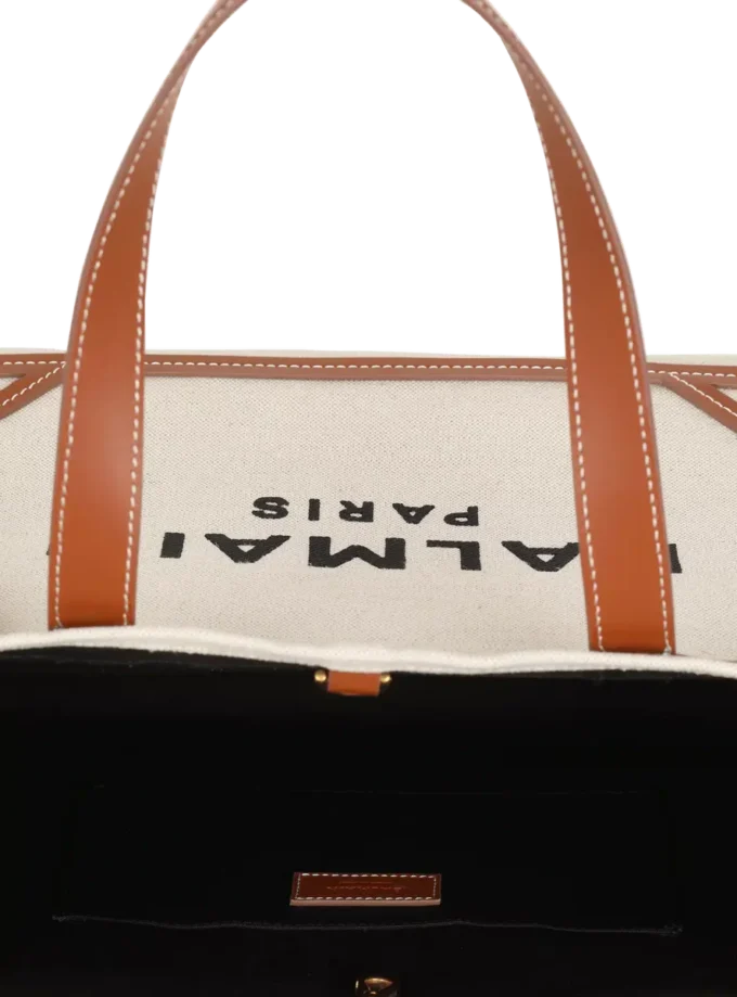B-Army 42 canvas tote bag with leather details