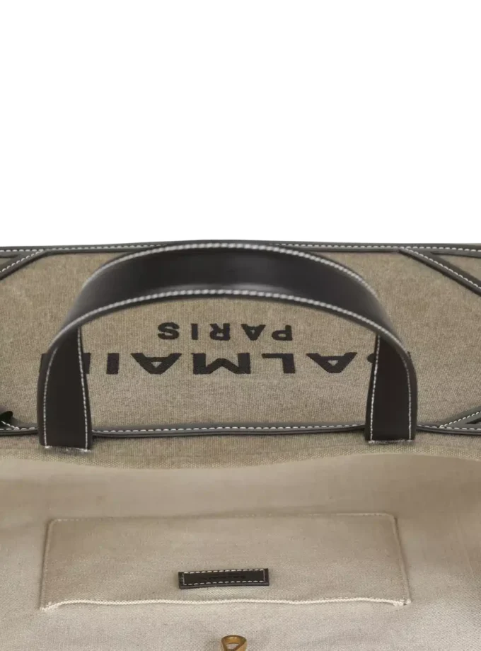 B-Army 42 canvas tote bag with leather details