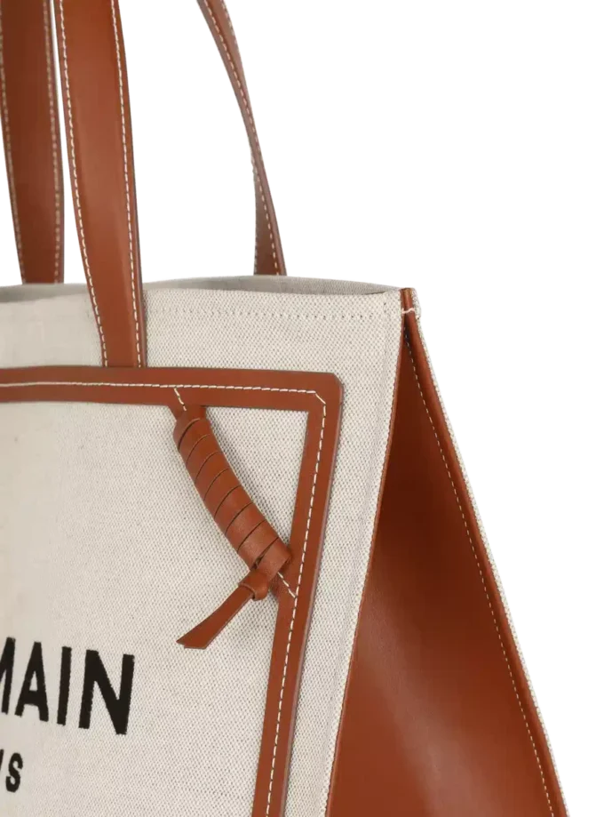 B-Army 42 canvas tote bag with leather details