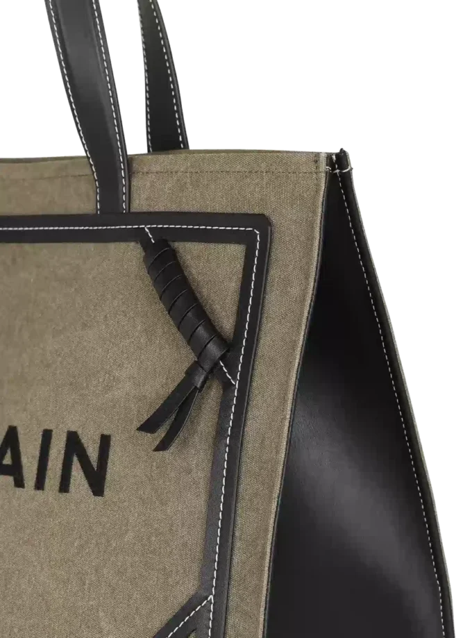 B-Army 42 canvas tote bag with leather details