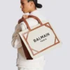 B-Army 42 canvas tote bag with leather details