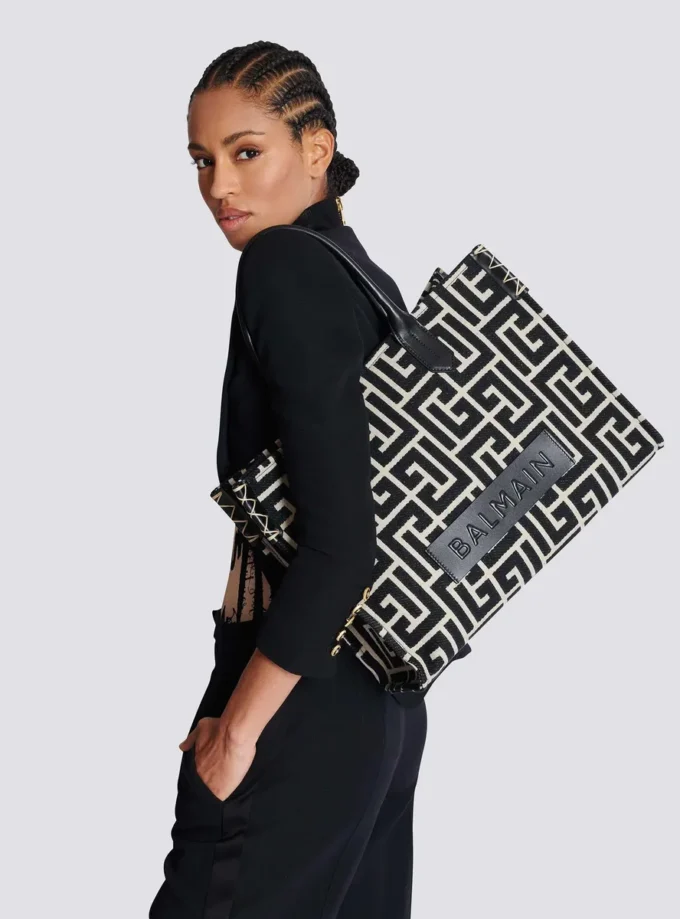 B-Army 42 monogram jacquard and leather Tote bag