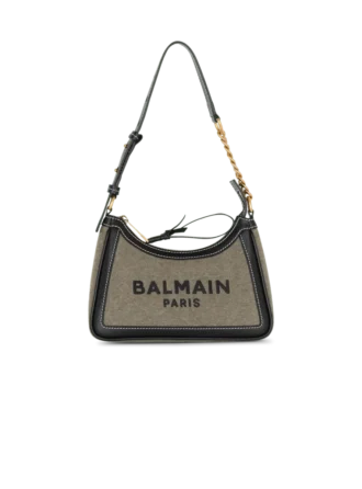 B-Army canvas bag with leather inserts