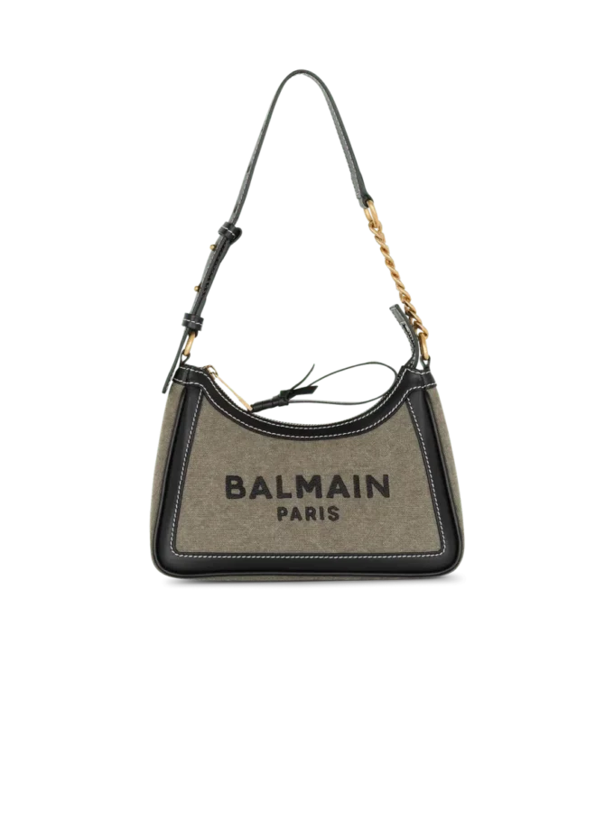 B-Army canvas bag with leather inserts