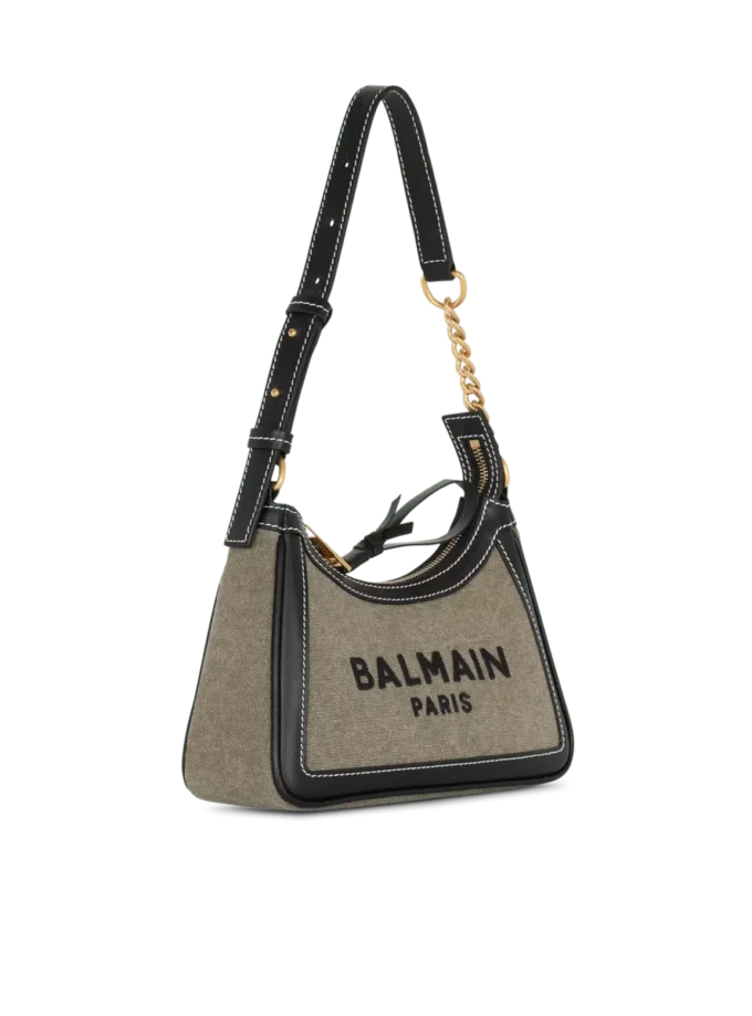 B-Army canvas bag with leather inserts