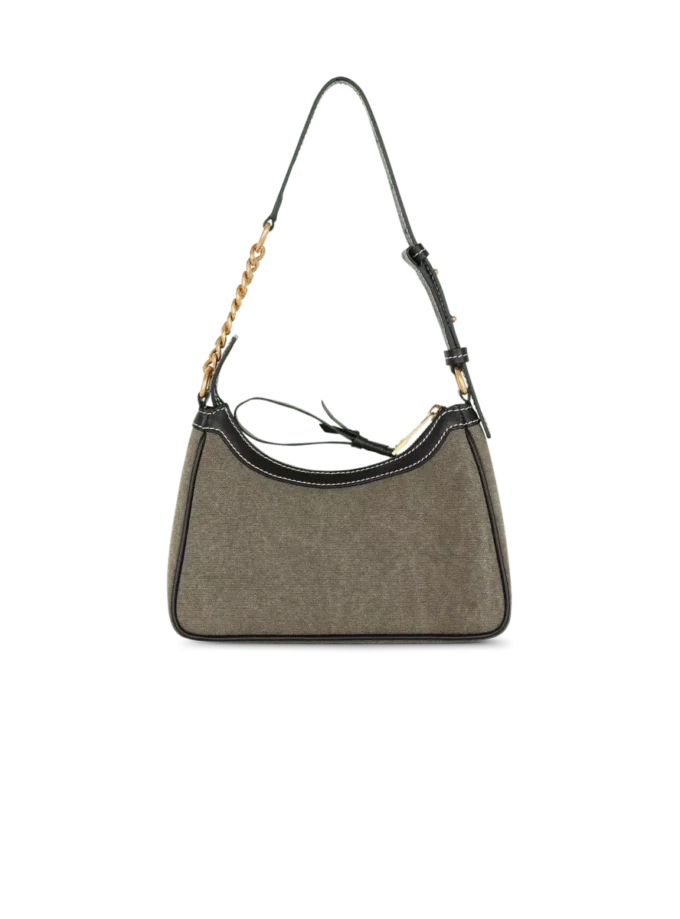 B-Army canvas bag with leather inserts